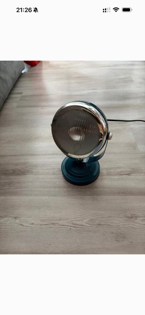 Leuke retro lamp tafelmodel ( koplamp ), Huis en Inrichting, Ophalen, Zo goed als nieuw, Metaal, Minder dan 50 cm