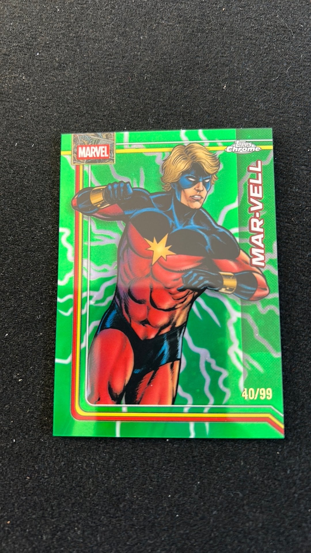 Topps Chrome - Mar-Vell #135 – GREEN PARALLEL (40/99), Verzenden, Zo goed als nieuw, Losse kaart