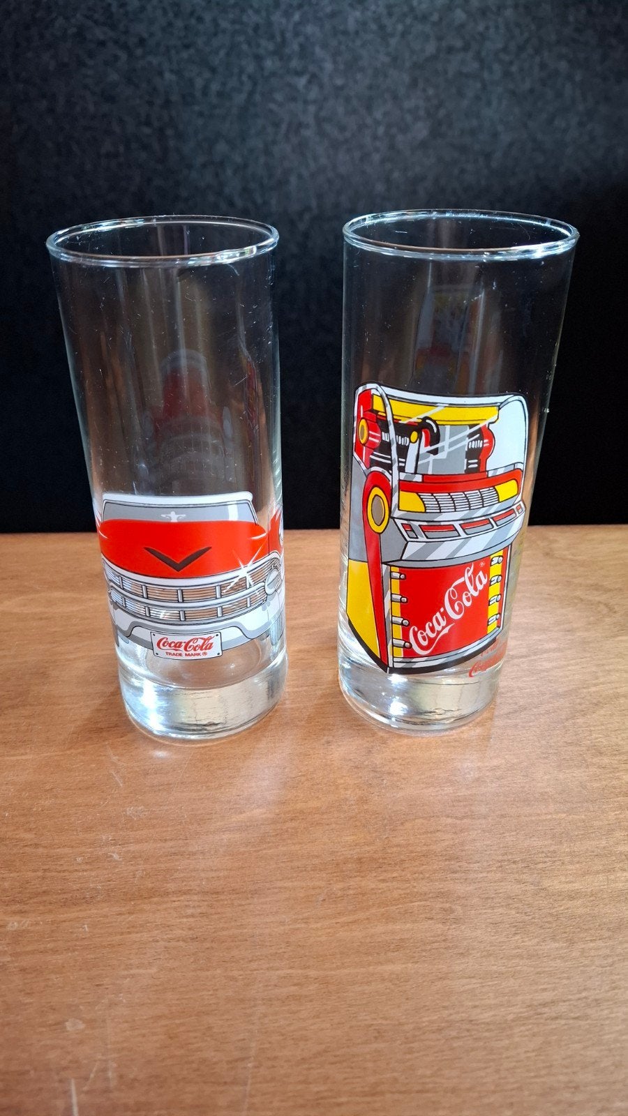retro coca cola glazen uit 1991 (set van 2), Ophalen of Verzenden, Zo goed als nieuw, Frisdrankglas