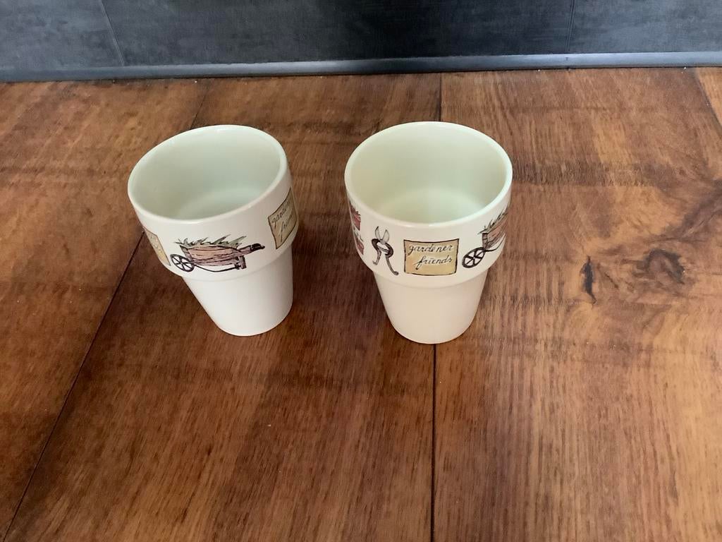 2 Gardener Friends' collectie bekers, Ophalen of Verzenden, Zo goed als nieuw, Overige stijlen, Kop(pen) en/of Schotel(s)