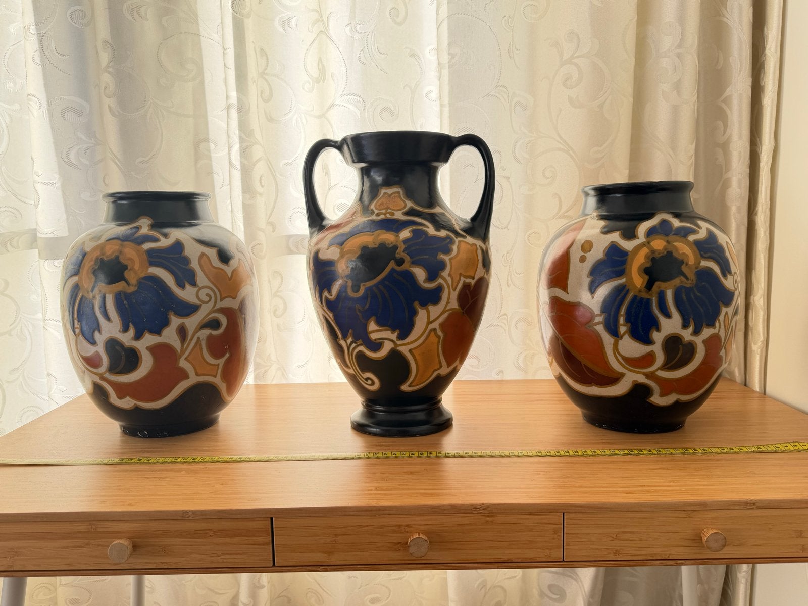 Set van 3 Plateel Vazen - Decor Gouda Arnhem, Antiek en Kunst, Ophalen