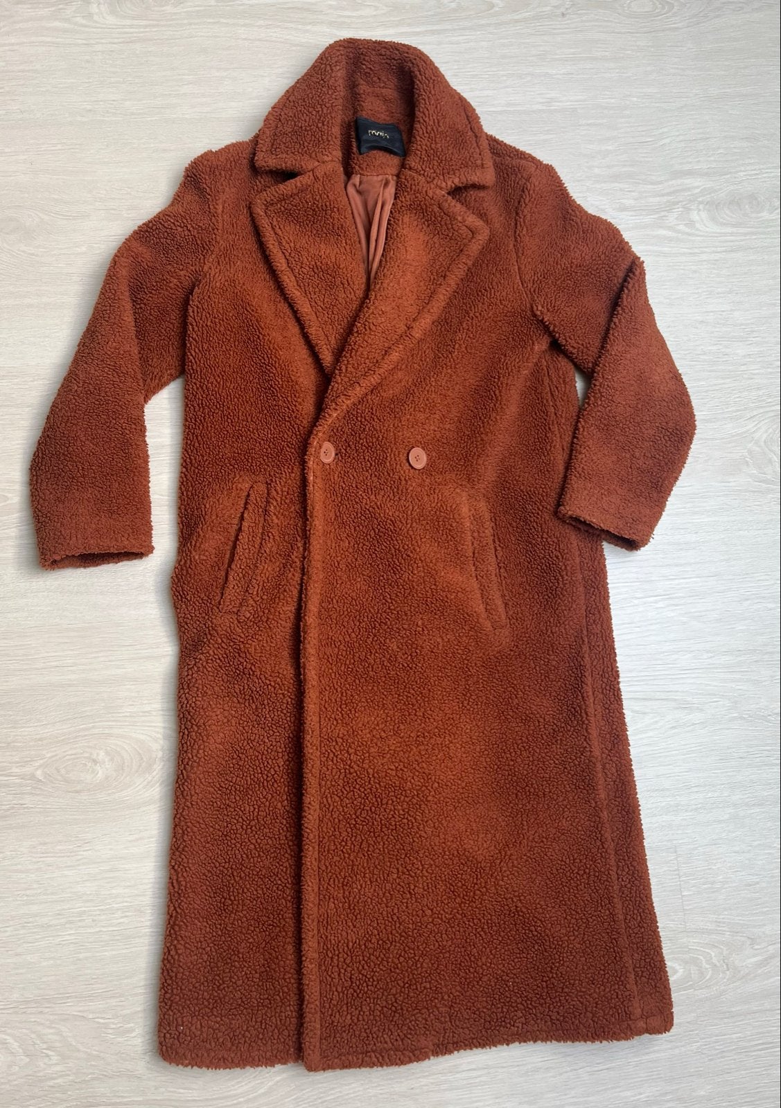 Maje roestbruine teddy jas - Maat 34/XS, Kleding | Dames, Ophalen of Verzenden, Zo goed als nieuw, Maat 34 (XS) of kleiner, Bruin