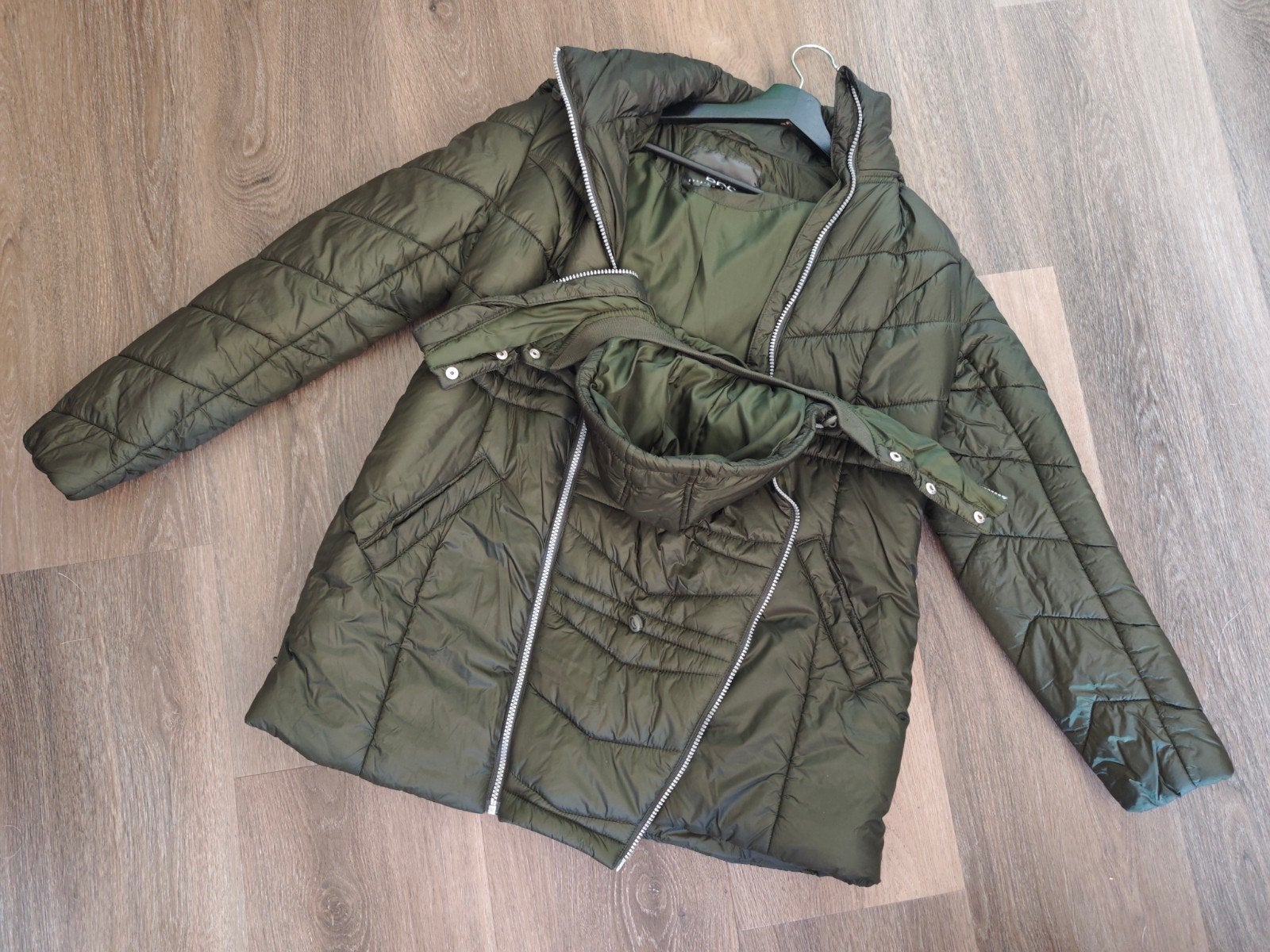 Groene gewatteerde winter zwangerschapsjas mt 36/38, Maat 38/40 (M), Ophalen of Verzenden, Zo goed als nieuw, Bonprix bpc mama