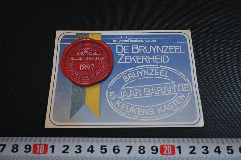 sticker bruynzeel keukens kasten 5 jaar garantie zekerheid, Ophalen of Verzenden, Zo goed als nieuw
