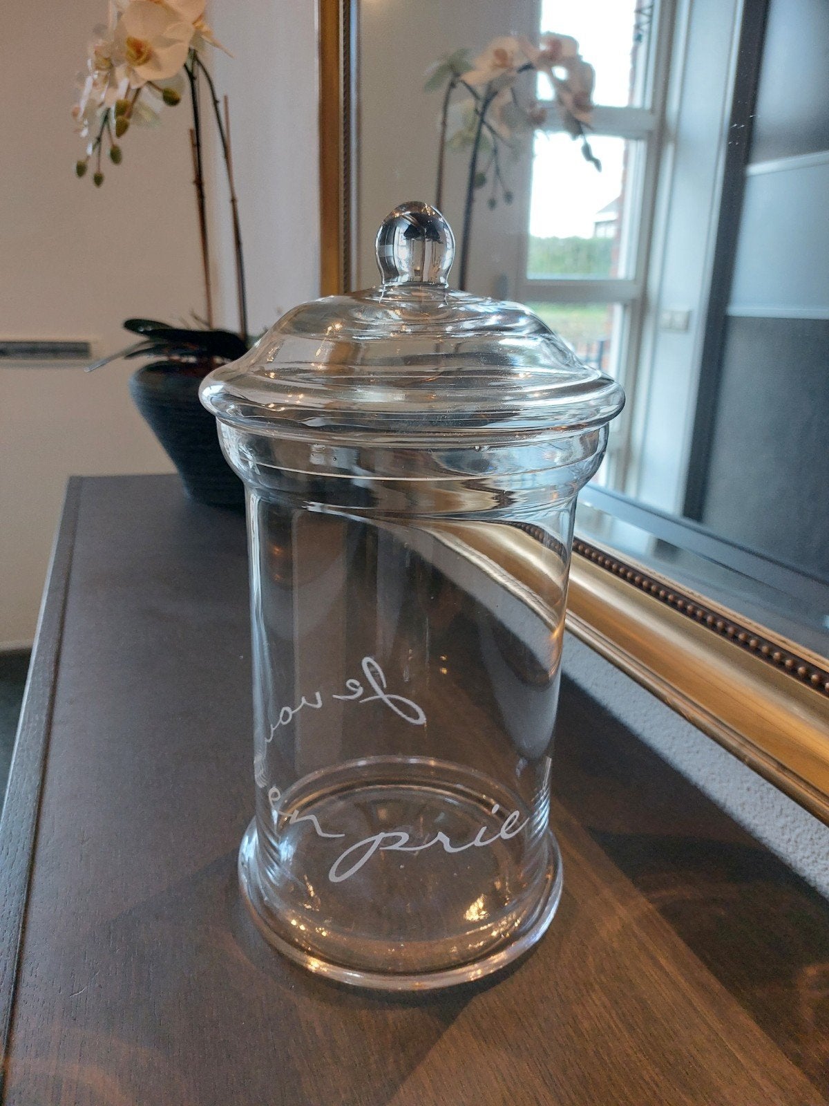 Riviera Maison 2 glazen potten met deksel, Ophalen of Verzenden, Zo goed als nieuw, Glas, Landelijk