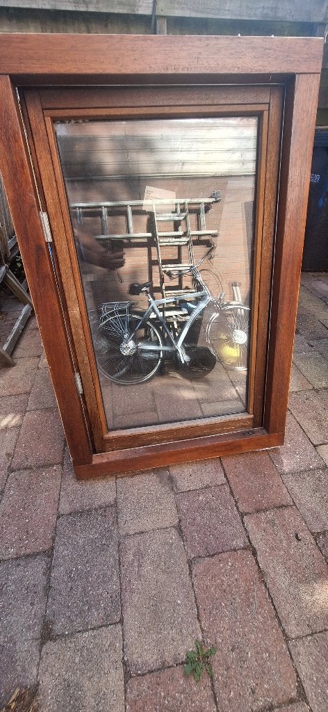 kozijn incl openslaand raam, Gebruikt, Raamkozijn, Inclusief glas, 75 tot 150 cm