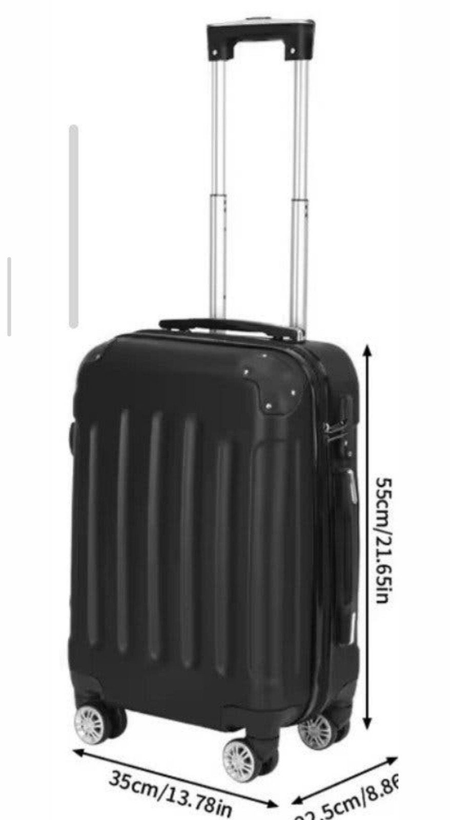 Zwarte Handbagage Hardkoffer - Compact en Duurzaam, Ophalen, Wieltjes, 50 tot 60 cm, Hard kunststof