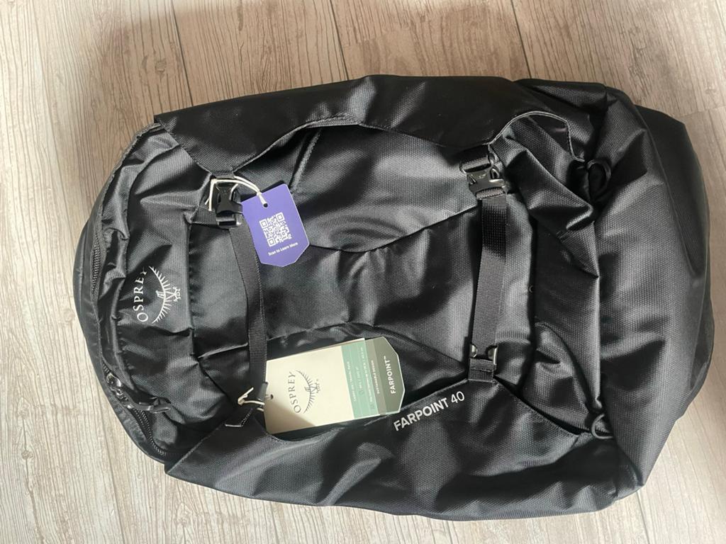 TE HUUR: Osprey Farpoint 40 Reisrugzak, 25 tot 40 cm, Ophalen of Verzenden, Zo goed als nieuw, Trekking