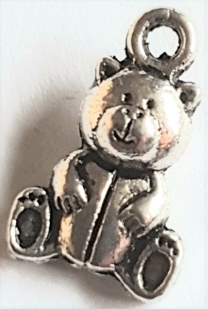SALE Partij 34 zilverkleur beer bedels 15x10 mm, Verzenden, Nieuw, Bedel