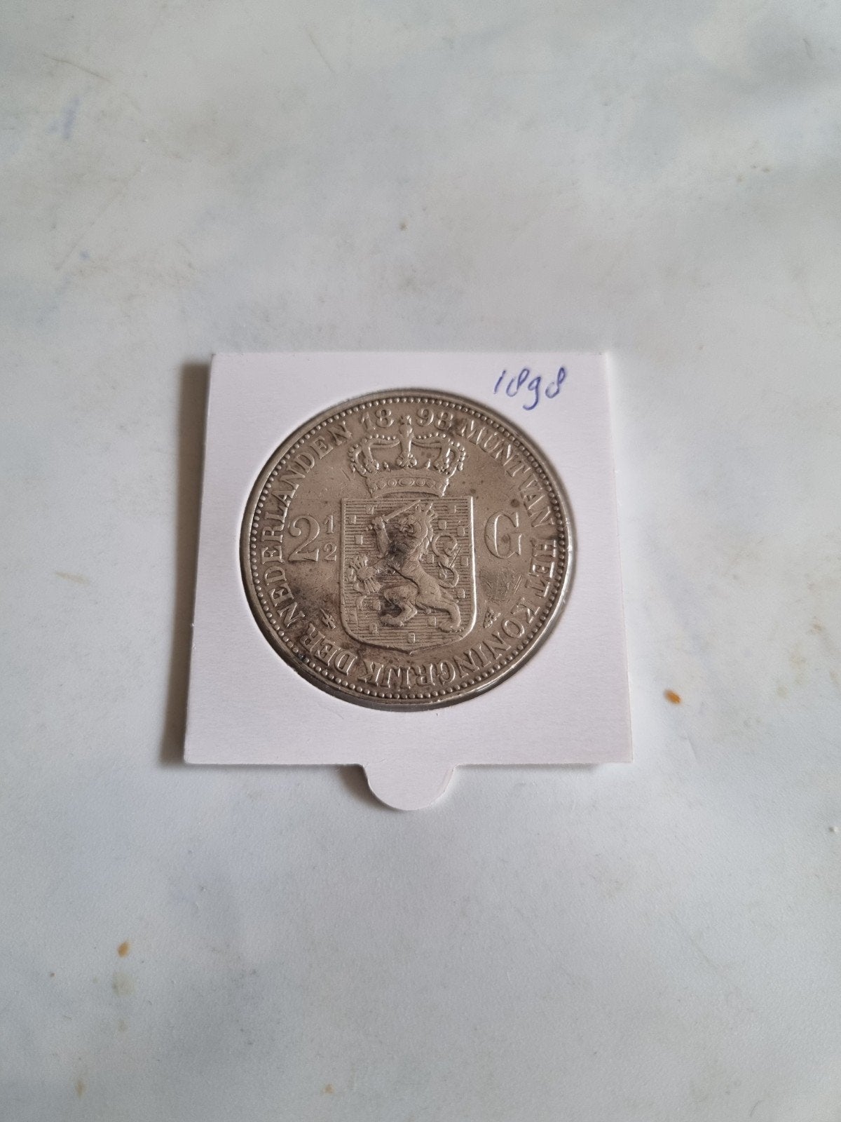 Nederland: een zeer mooie Zilveren 2,5 gulden munt uit 1898., Postzegels en Munten, Zilver, Ophalen of Verzenden, Koningin Wilhelmina