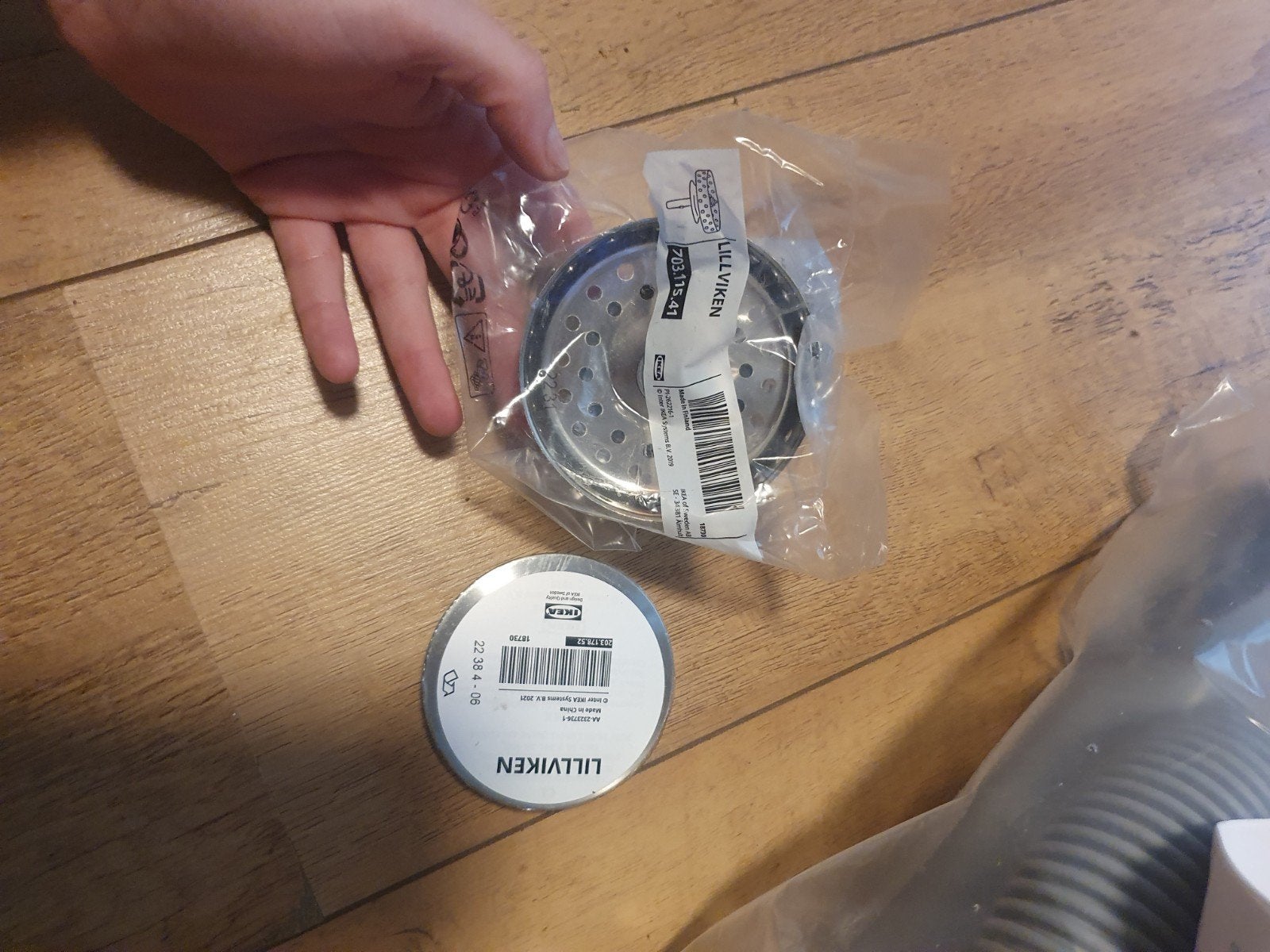 Nieuw! IKEA FYNDIG Inbouwspoelbak met LILLVIKEN sifon en sto, Ophalen, Overige typen, IKEA, Metaal