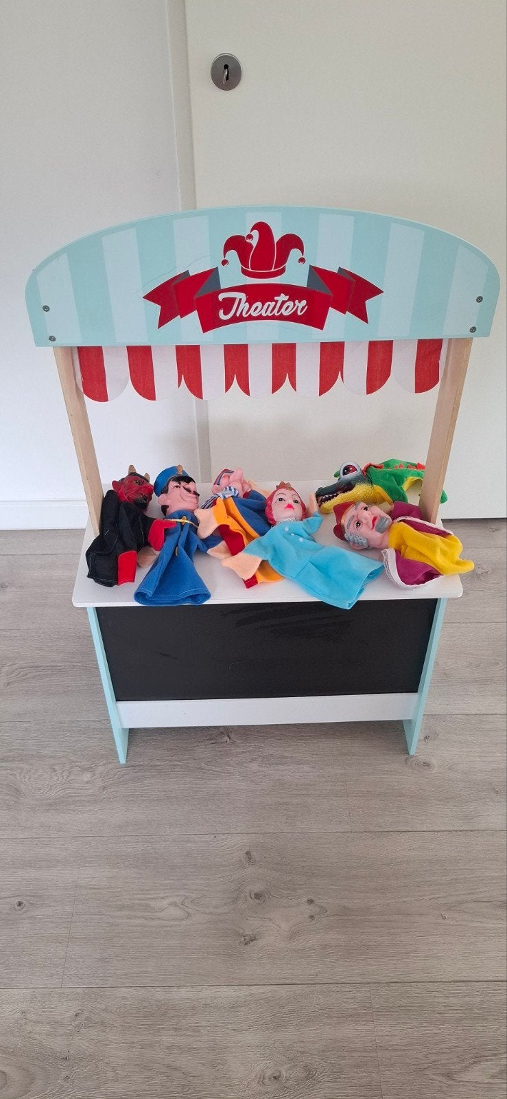 Houten Theater/Marktkraam met Handpoppen, Ophalen of Verzenden