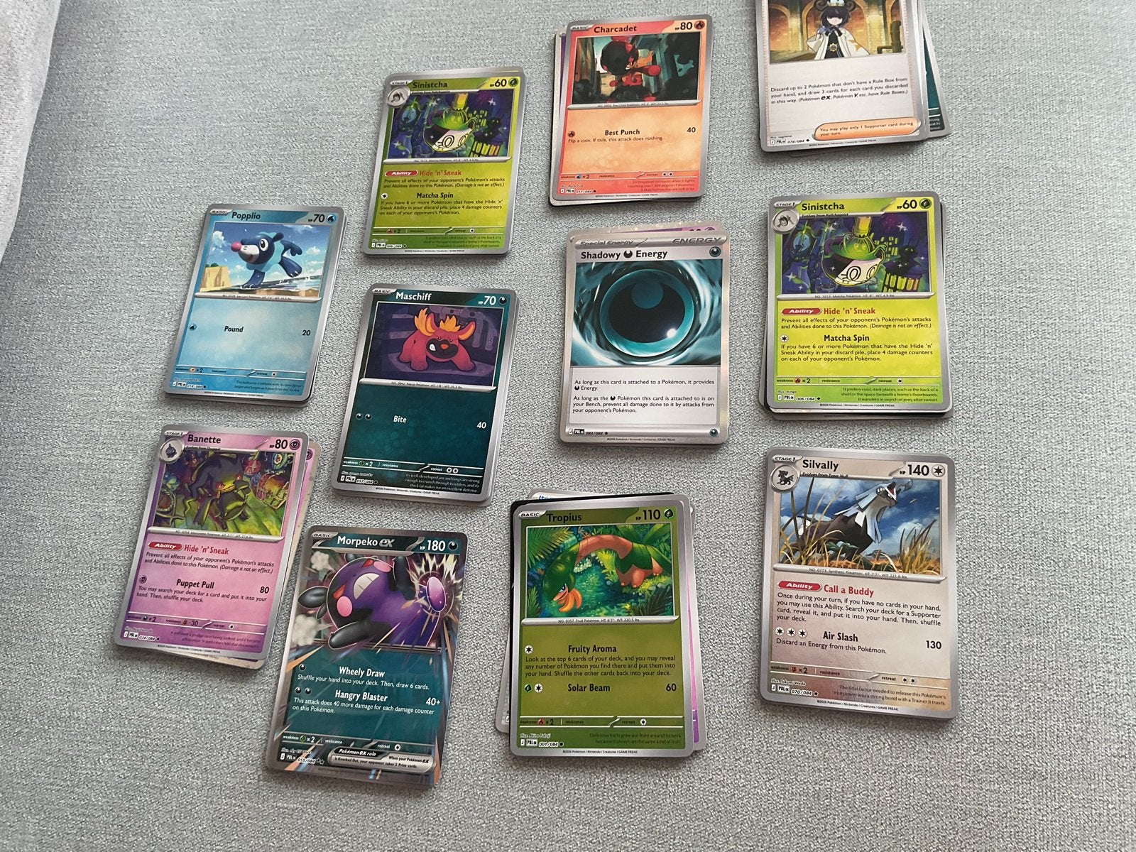 Setjes van 5 Pokémon kaarten inclusief een glimmende nieuw, Ophalen of Verzenden, Gebruikt, Meerdere kaarten, Foil
