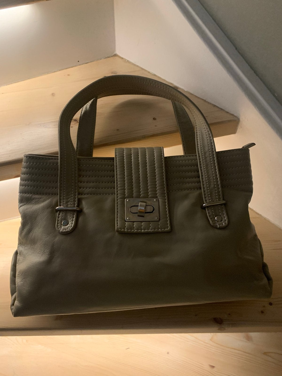 Handgemaakte zachte leren tas - Georges Sara, Ophalen of Verzenden, Zo goed als nieuw, Beige, Handtas