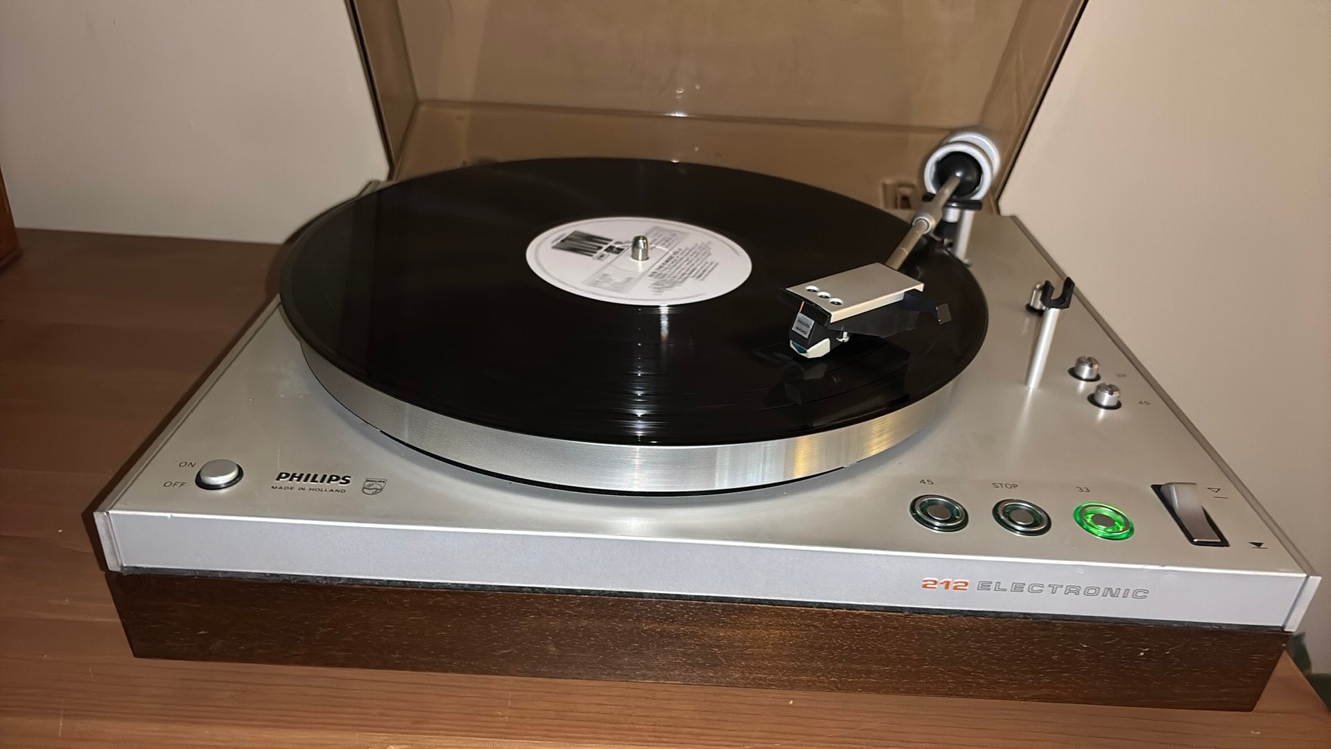 Philips 212 Electronic Platenspeler - Vintage Hifi, Ophalen of Verzenden, Gebruikt, Platenspeler, Philips