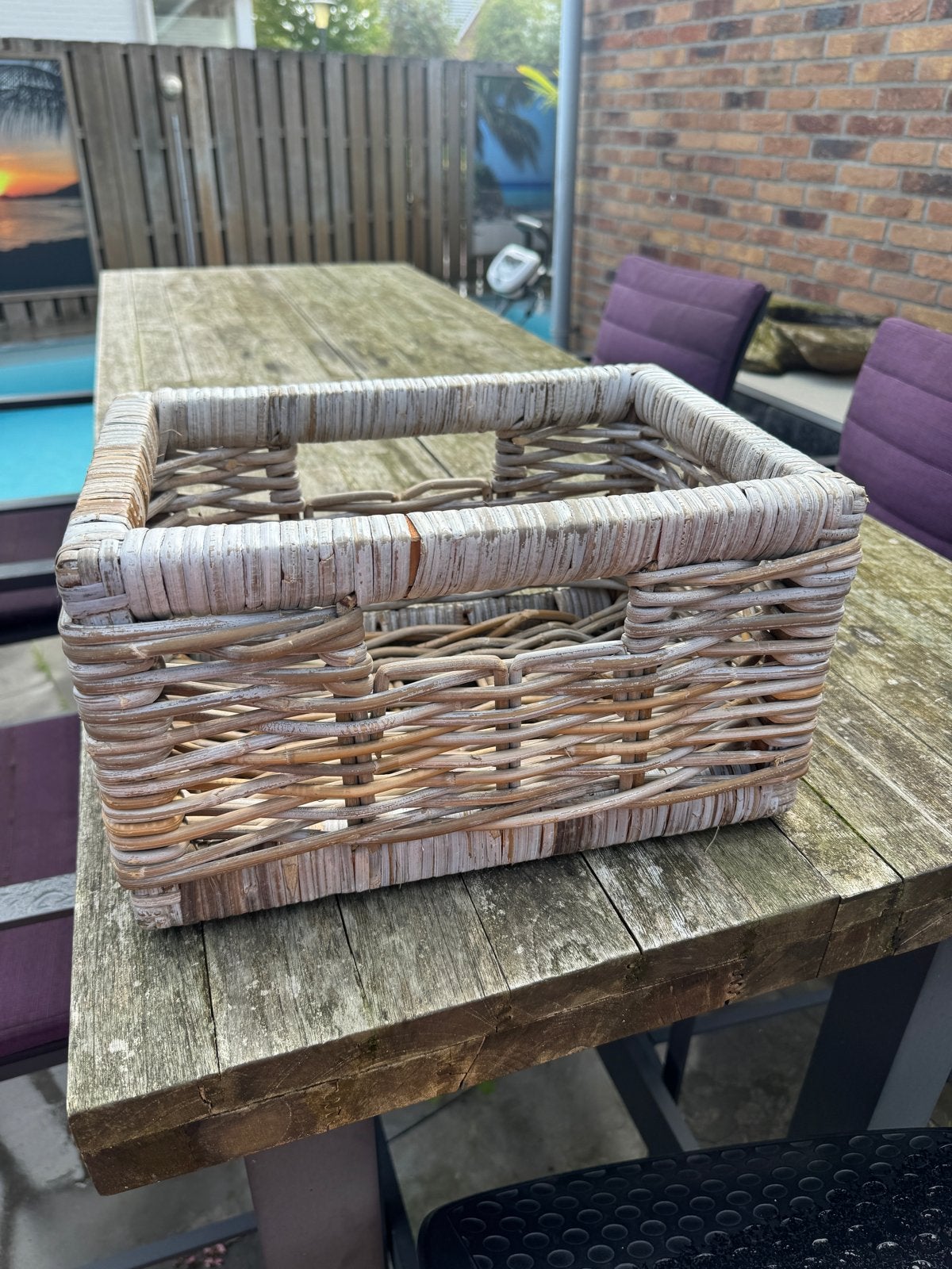 Rotan opbergmand - Gebruikt, Huis en Inrichting, Overige materialen, Minder dan 50 cm, Gebruikt, Ophalen of Verzenden