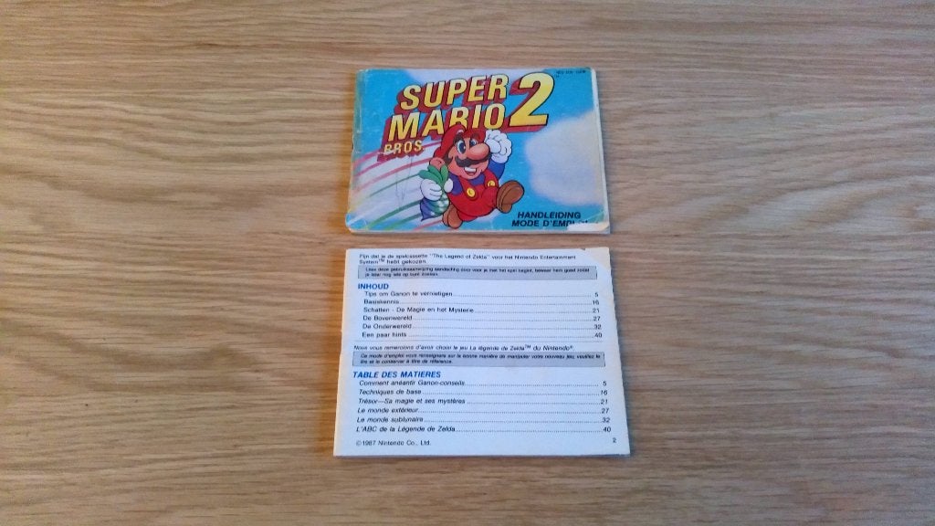 Super Mario Bros 2 + Zelda Manual - Nintendo NES, Avontuur en Actie, Gebruikt, Verzenden, 1 speler