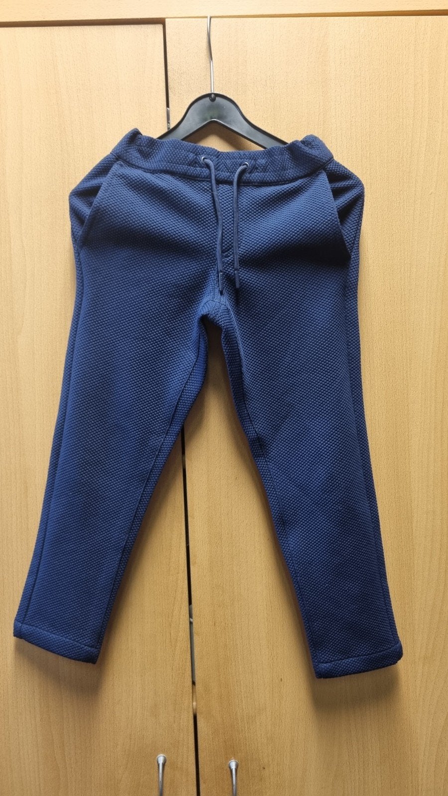 WE Blauw Net Setje Broek en Gilet Maat 110/116, Gebruikt, WE, Ophalen of Verzenden, Setje