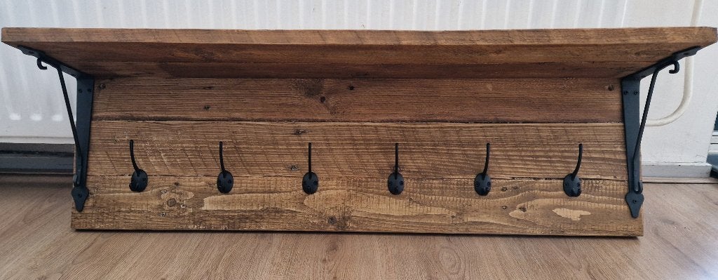Nieuwe robuuste houten kapstok L99xH30xD22 cm a, Nieuw, Minder dan 100 cm, Hout, Ophalen