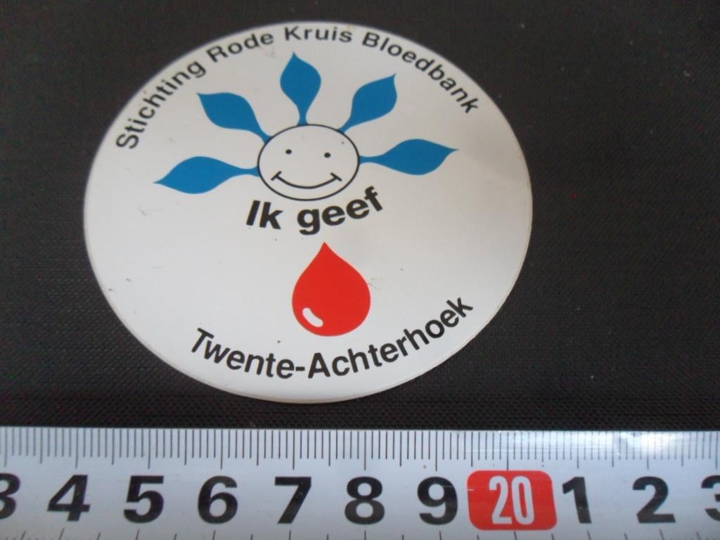 sticker Tente Achterhoek Stichting Rode Kruis Bloedbank *, Ophalen, Zo goed als nieuw