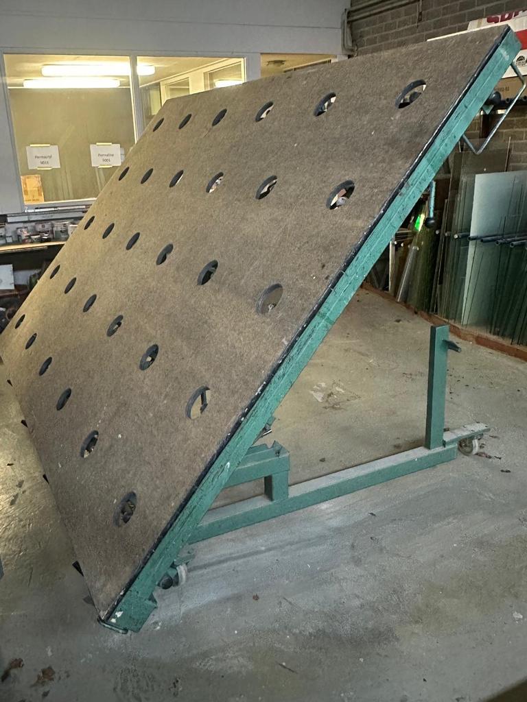 Professionele Glas Snijtafel - Verstelbaar en Mobiel, Doe-het-zelf en Verbouw, Ophalen, Gebruikt, 170 cm of meer