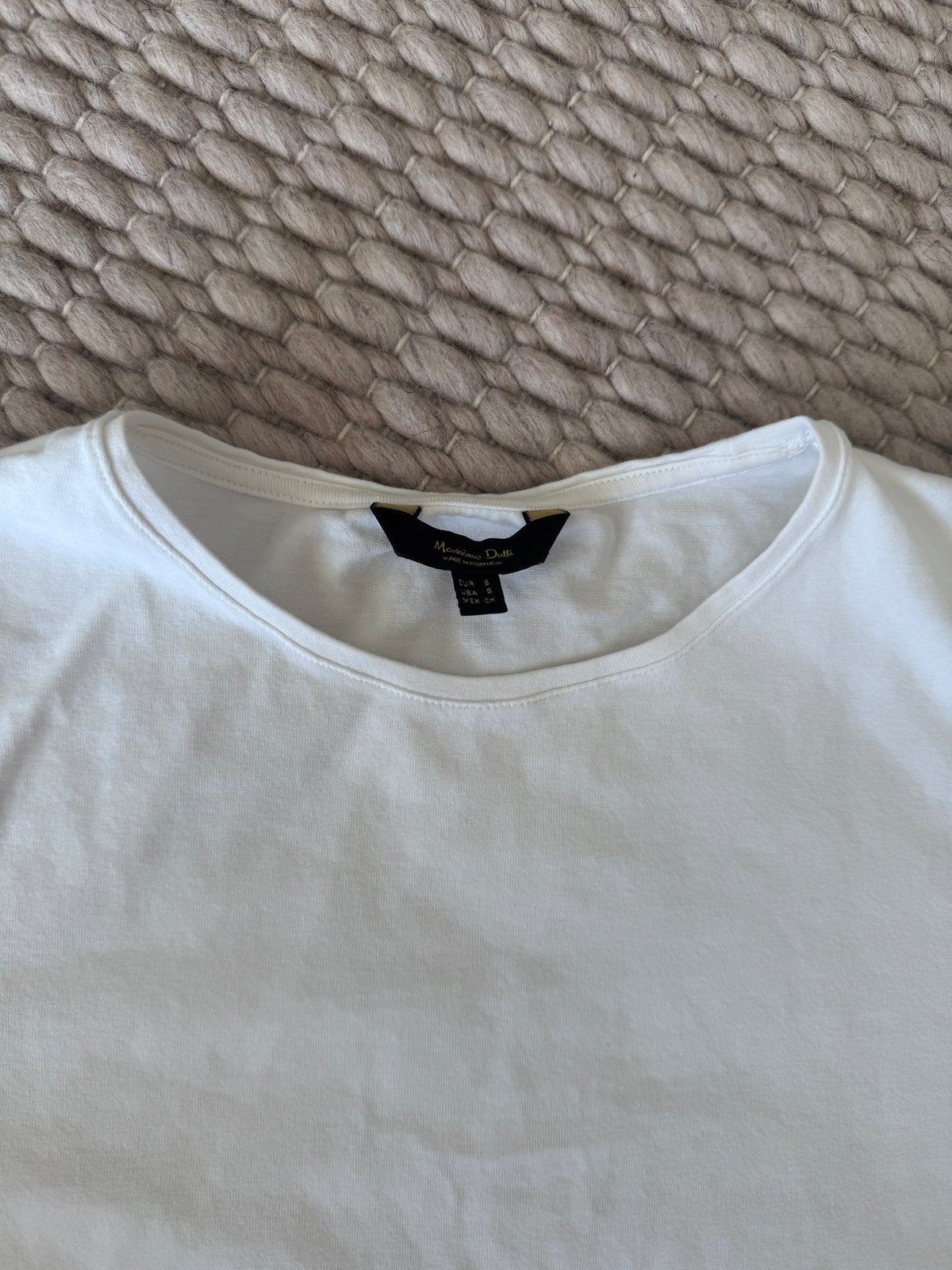 Massimo Dutti T-shirt wit maat S, Wit, Ophalen of Verzenden, Zo goed als nieuw, Korte mouw