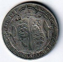 1/2  crown  1922  Engeland. km. 818.1 a, Ophalen of Verzenden, Overige landen, Losse munt, Zilver