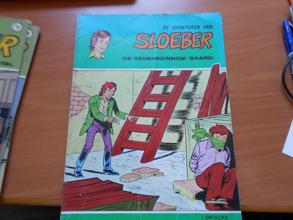 Sloeber nr. 1 De geheimzinnige baard 1976 J. Broeckx, Gelezen, Eén stripboek, Ophalen of Verzenden, Jeff Broeckx