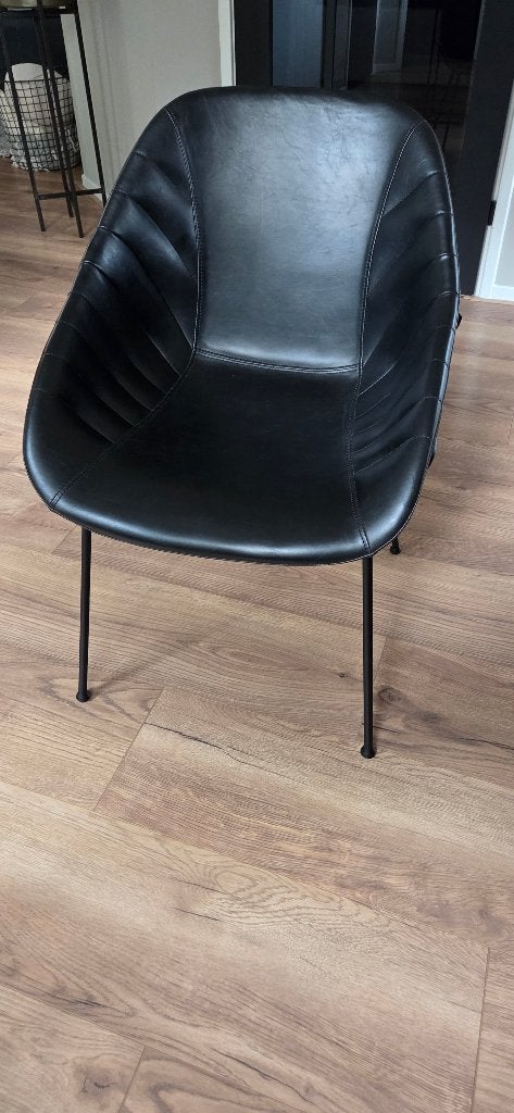4 x Castle Line Eetkamerstoelen  Zwart PU-Leder., Huis en Inrichting, Ophalen, Zwart, Leer, Zo goed als nieuw