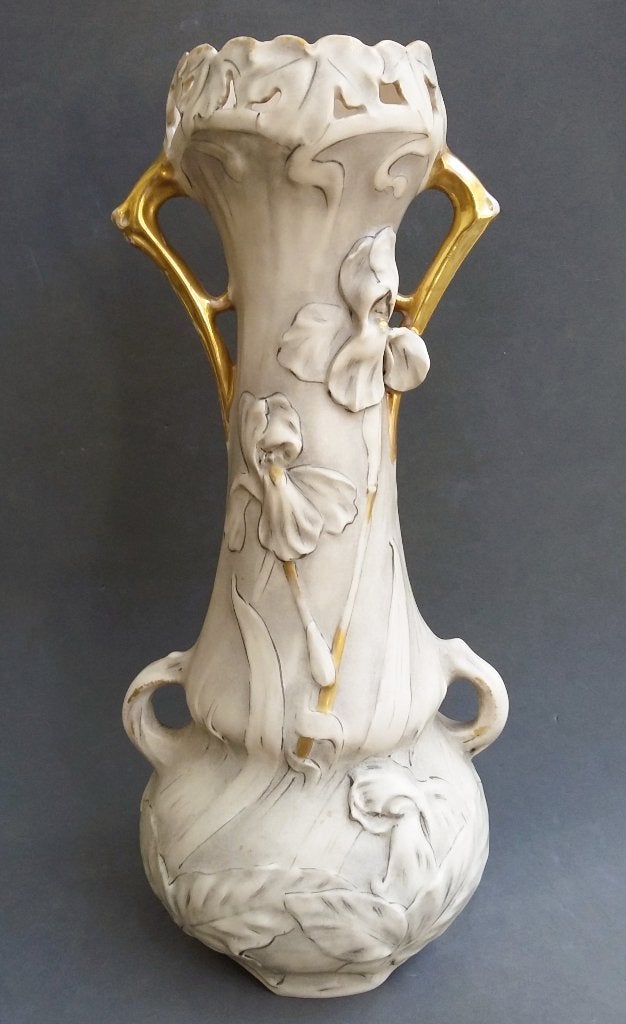 Om 1900 ROYAL DUX Art Nouveau Porseleinen Vaas Siervaas, Ophalen of Verzenden