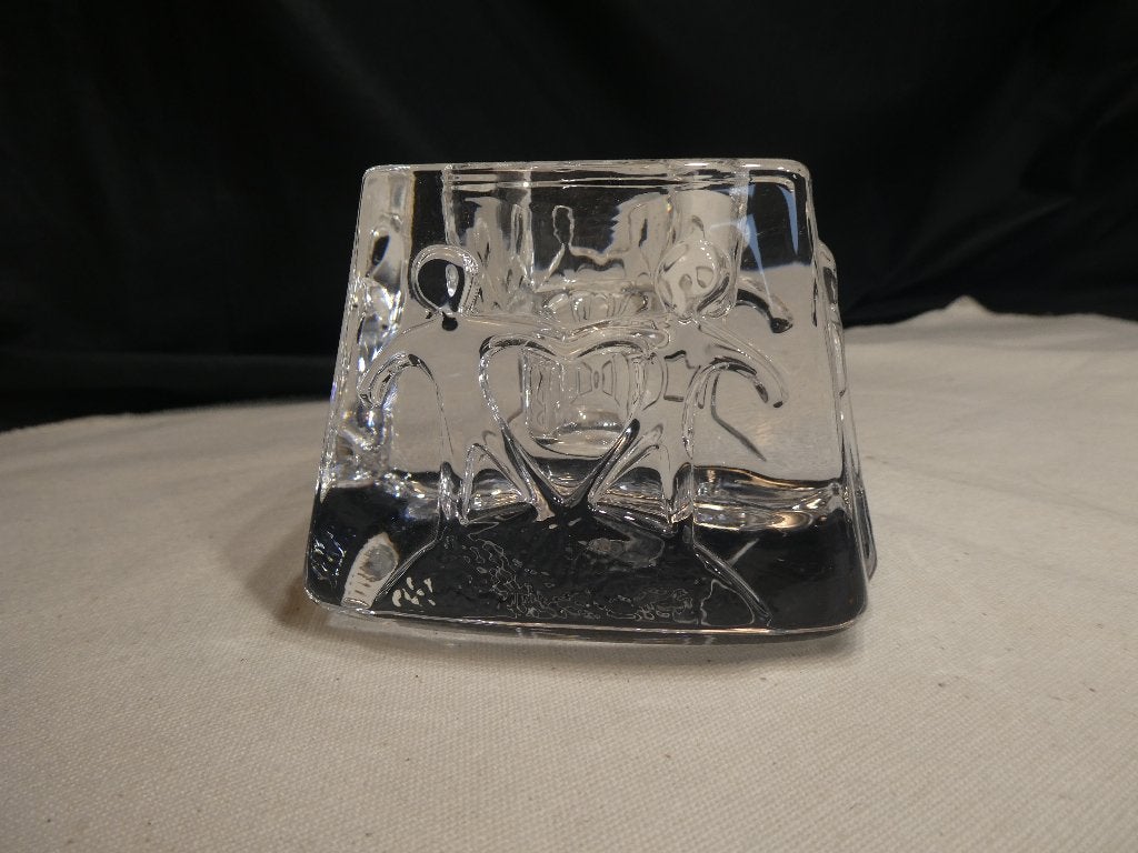 Vintage ORREFORS glazen kandelaar, Zweden, jaren 1960, Gebruikt, 7 cm, Overige merken, Ophalen of Verzenden