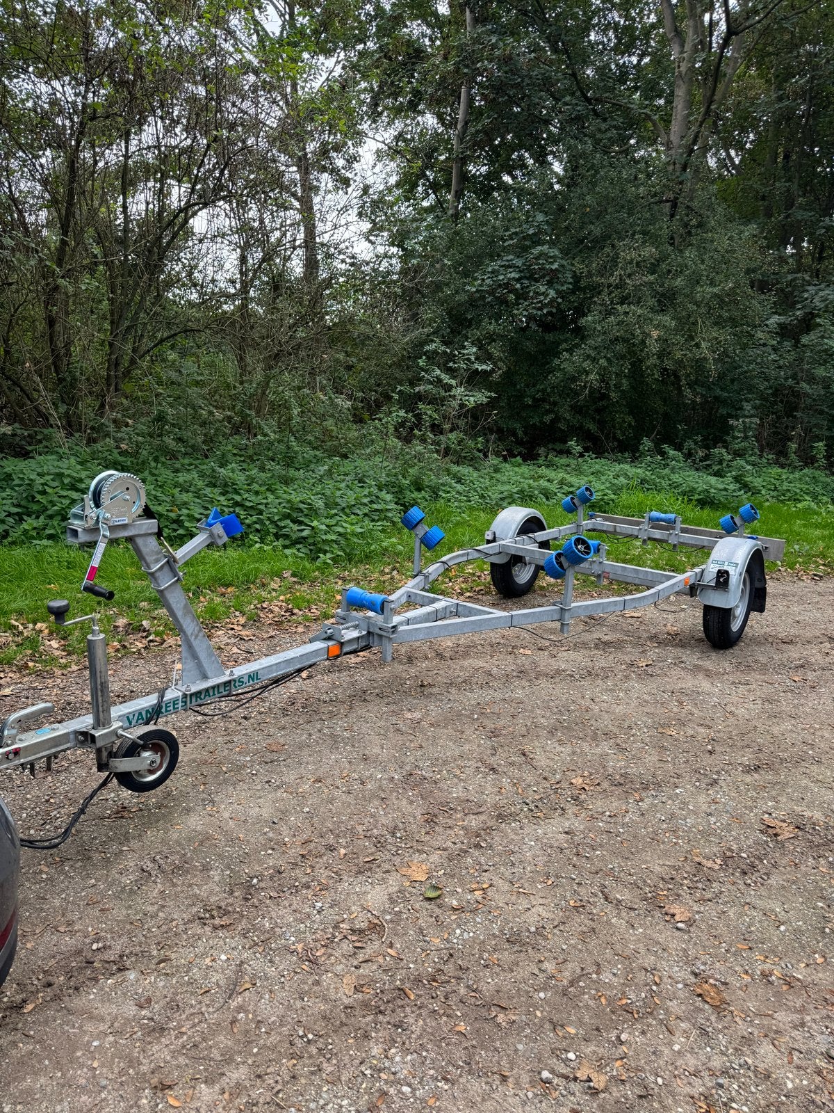 Boottrailer 750kg enkelasser, Watersport en Boten, Ophalen, Minder dan 1500 kg, Gebruikt, Sloepentrailer
