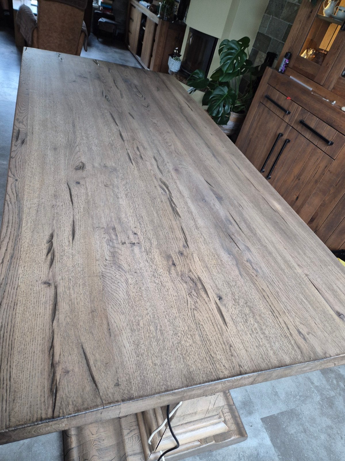 Massieve kloostertafel, Ophalen, Gebruikt, 100 tot 150 cm, Eikenhout