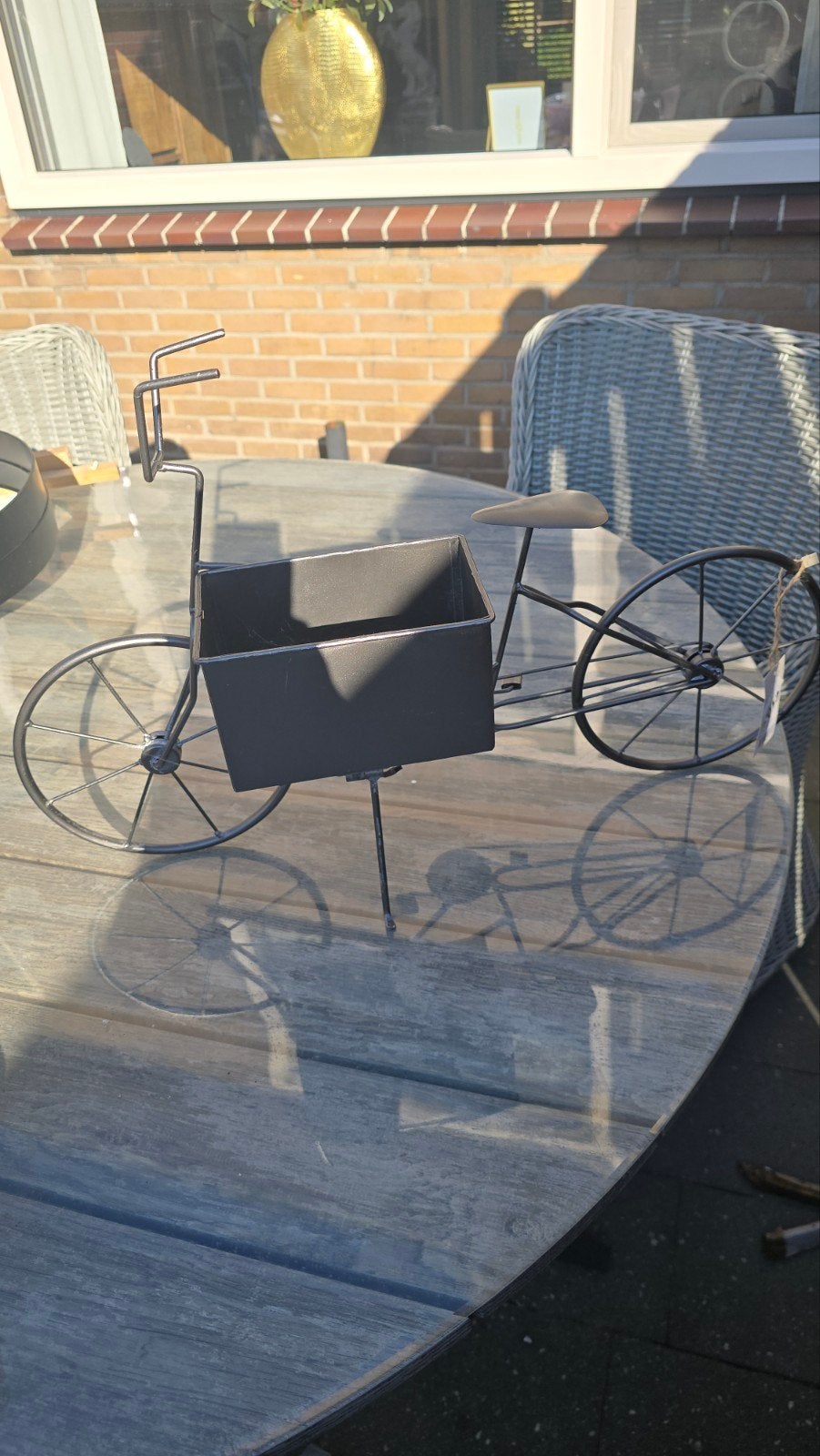 Nieuwe metalen plantenbak fiets - DIJK Natural Collections, Huis en Inrichting, Ophalen of Verzenden, Nieuw, Zwart, Metaal