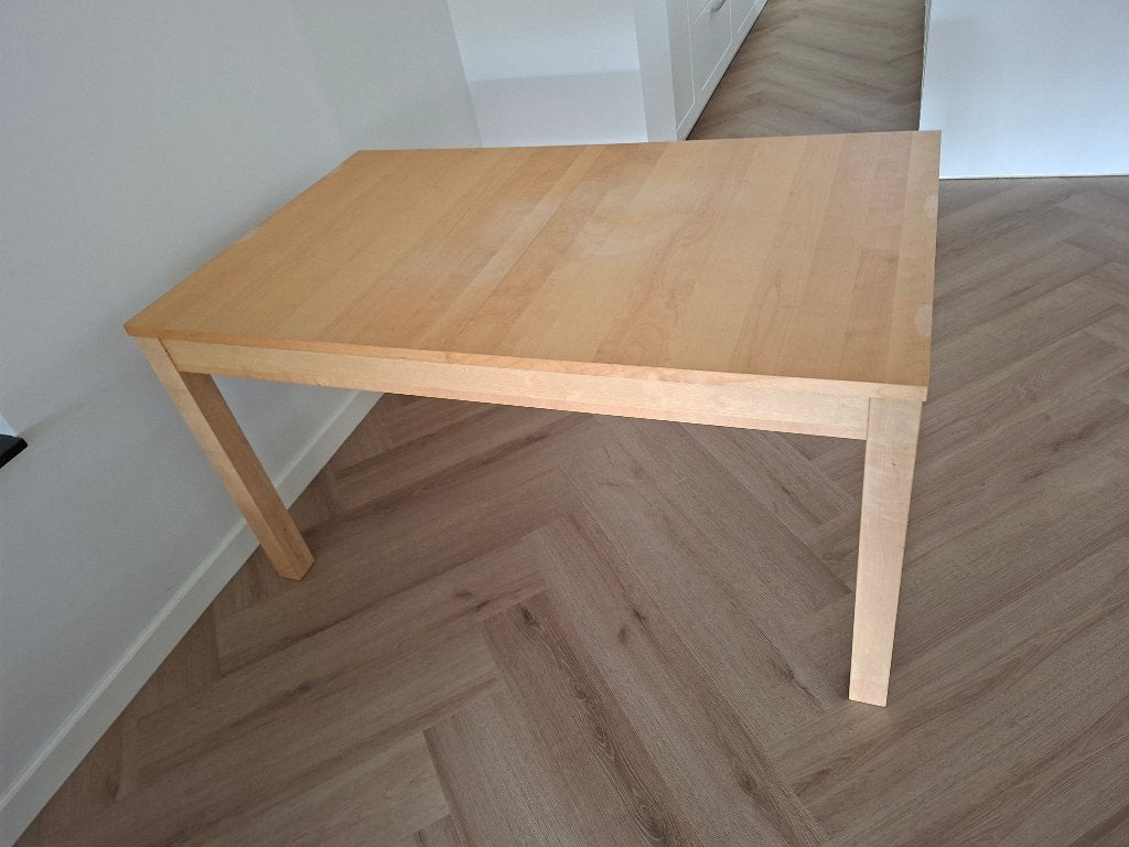 Ikea eettafel zonder uitschuifbaar verlengblad 140x84x74 cm, Ophalen, Gebruikt, 100 tot 150 cm, Vier personen