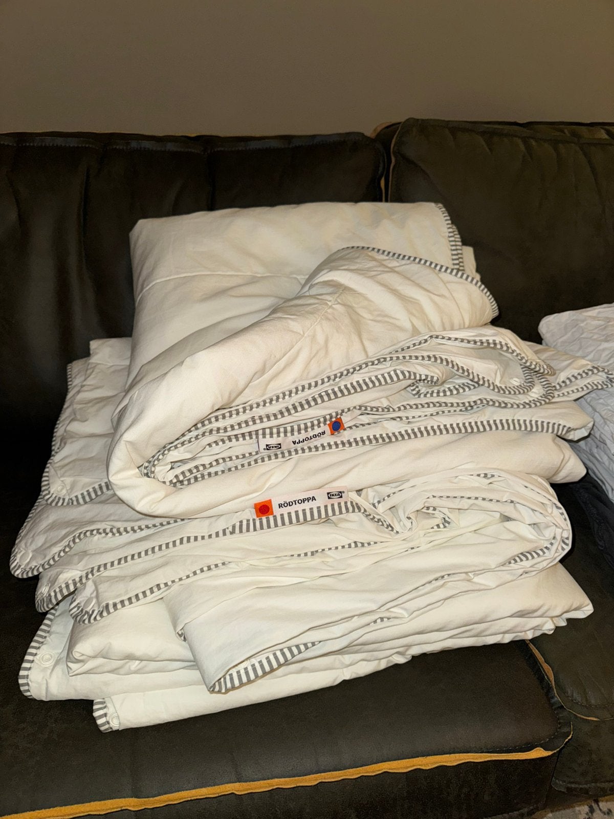 IKEA 2p dekbed + beddengoed, Eenpersoons, Verzenden, Wit, Dekbedovertrek