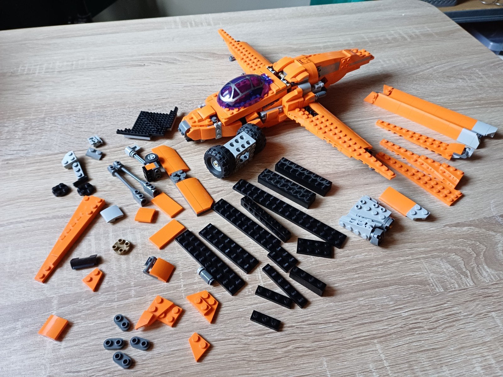 Lego Creator Oranje Ruimteschip (gedeeltelijk), Gebruikt, Inclusief extra onderdelen, Lego, Ophalen of Verzenden