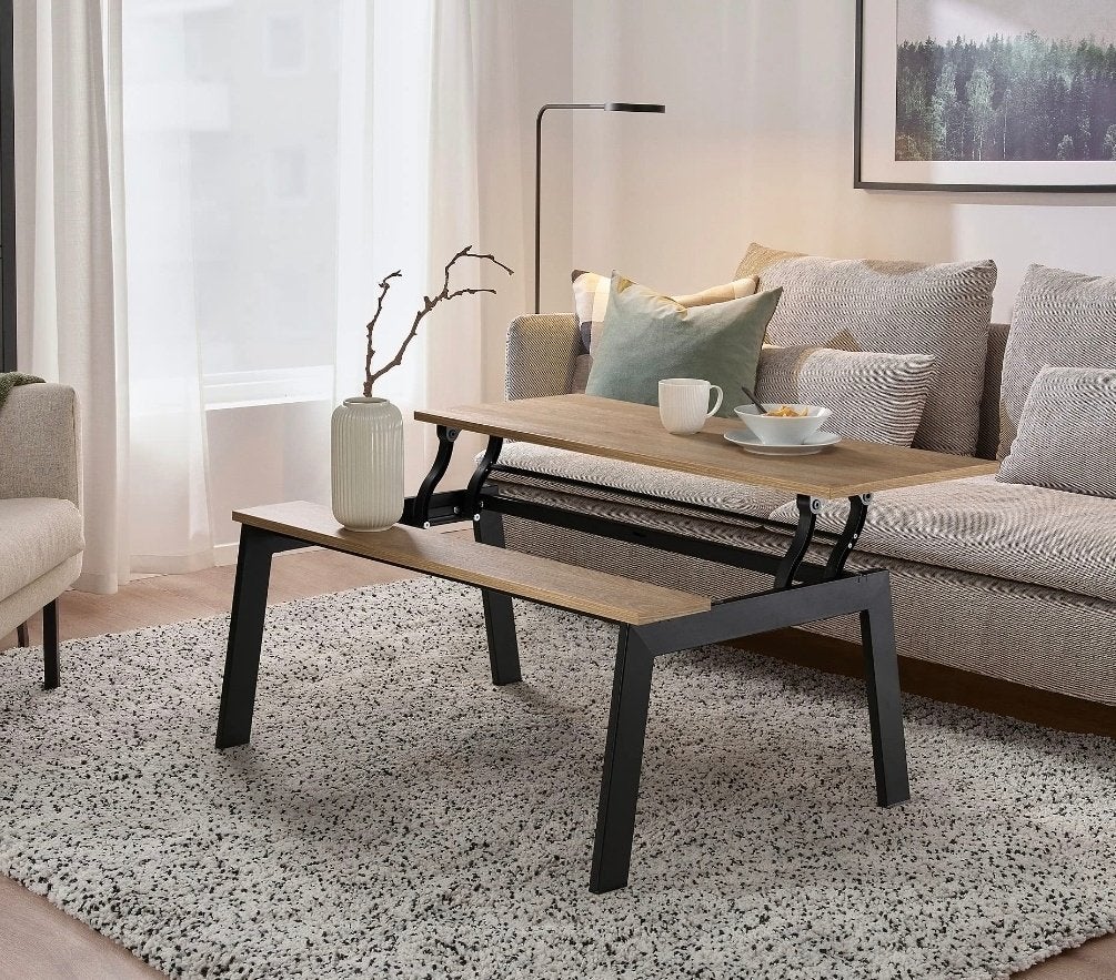 Salontafel LJUNGSBRO, IKEA, 104/58/42 cm tot 55 cm hoog, Ophalen, 100 tot 150 cm, 50 tot 100 cm, Zo goed als nieuw