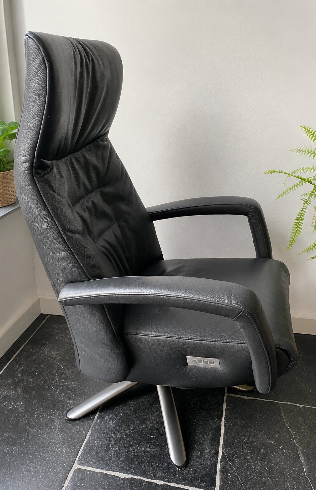 De Toekomst Twice Sta-op Stoel& Relaxfauteuil,antraciet,accu, Huis en Inrichting, Ophalen, Leer, Zo goed als nieuw, Eén