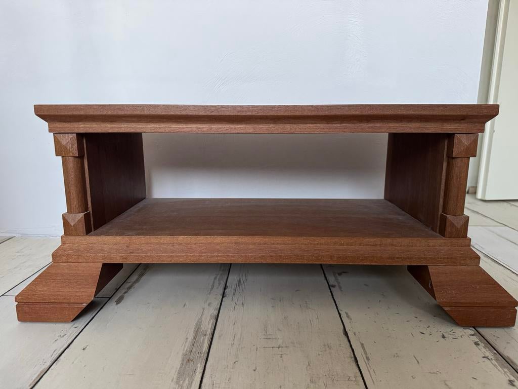 Massief houten bijzettafel/plantenstandaard, Huis en Inrichting, Tafels | Salontafels, Ophalen, Gebruikt, 50 tot 100 cm, Minder dan 50 cm