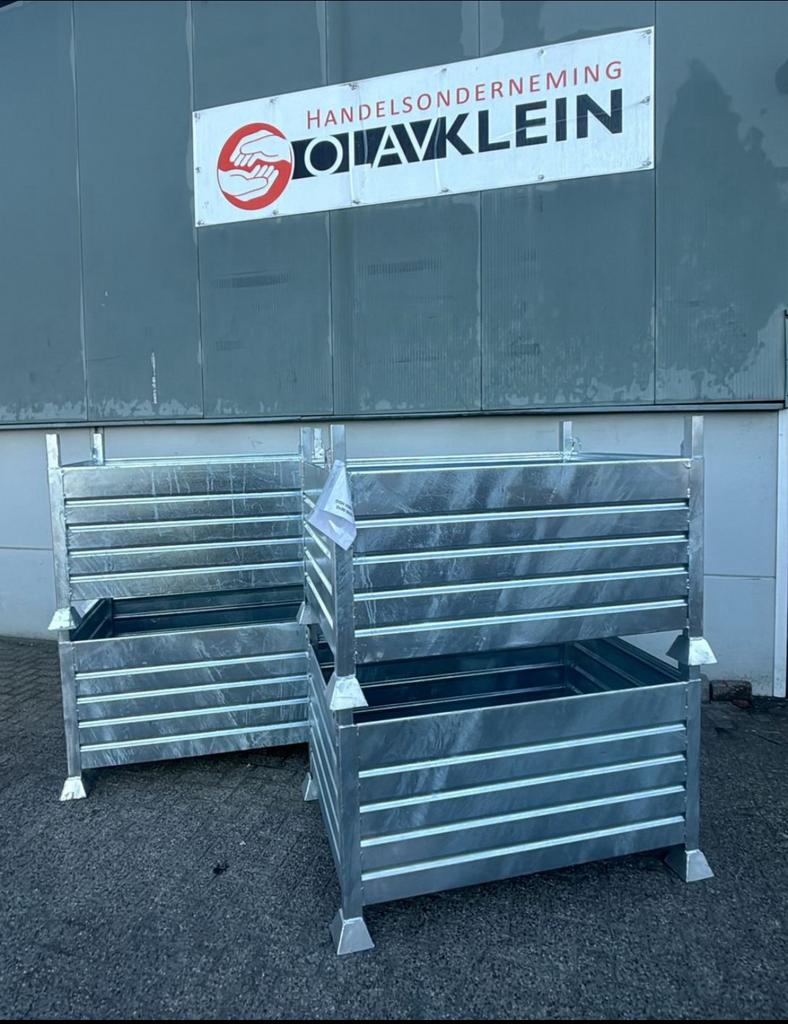 Grote stalen Stapelbakken / Opslagbakken - 125 x 85 x 86 cm, Doe-het-zelf en Verbouw, Kratten en Dozen, Ophalen, 100 cm of meer
