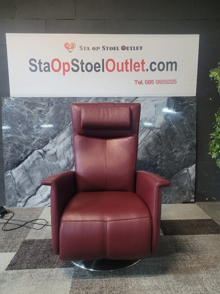 Staopstoel Prominent Toscana Rood met draaiplateau, Minder dan 50 cm, Minder dan 75 cm, Leer, Ophalen of Verzenden