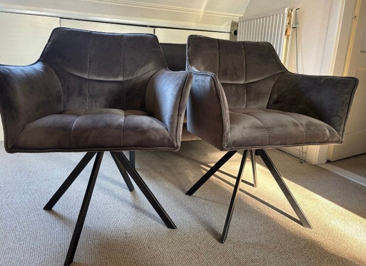 4 Prachtige Draai Fauteuils - eetkamerstoelen, Ophalen of Verzenden, Zo goed als nieuw, Stof