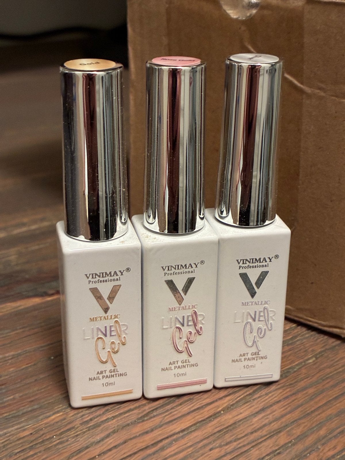 Vinimay Metallic Liner Gel Nagellak - Goud, Roségoud, Zilver, Ophalen of Verzenden, Nieuw, Overige typen