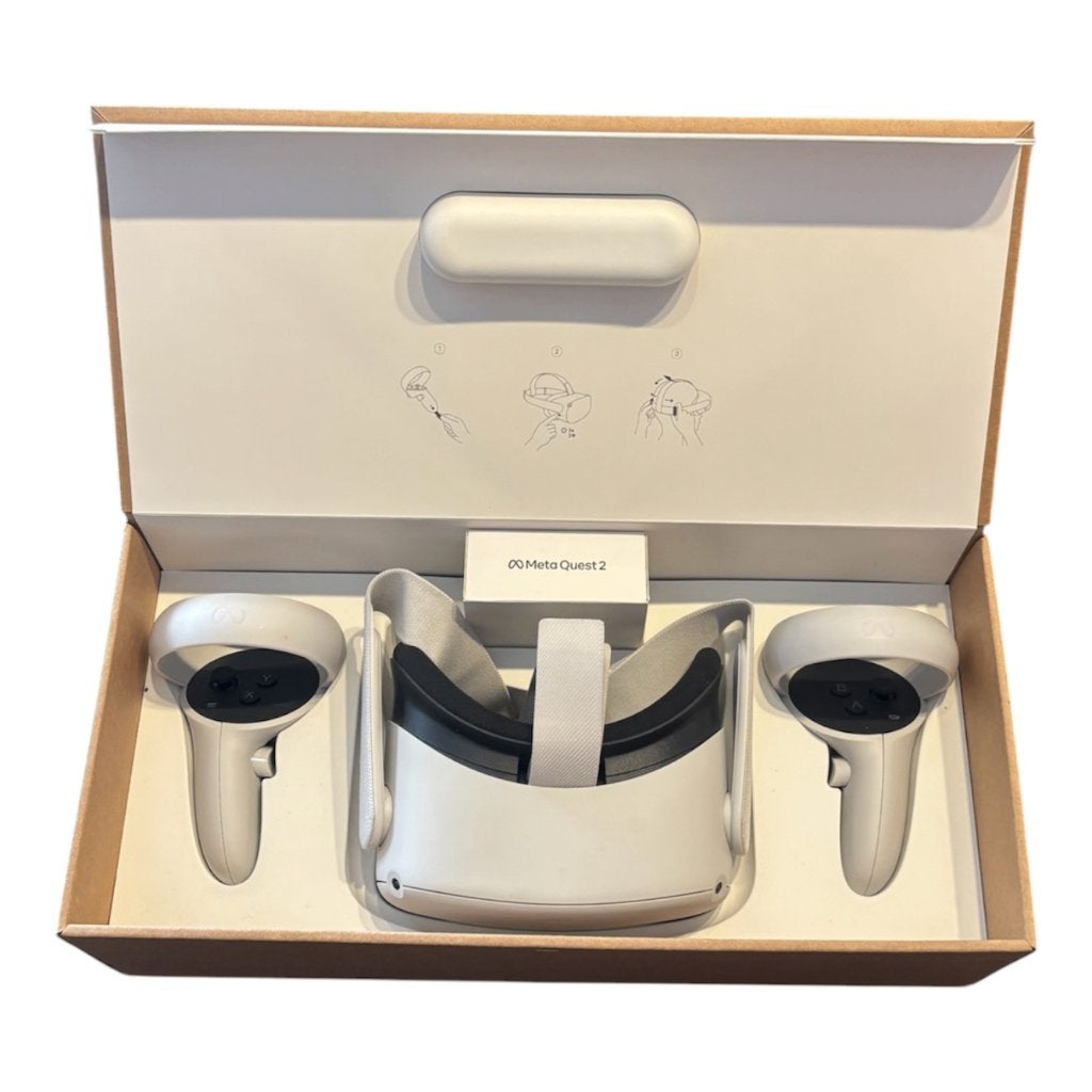 Meta quest 2 VR Bril met doos en controllers, Ophalen, Gebruikt, VR-bril, Jollemanhof 15 (Pakhuis Amsterdam, 2e verdieping)1019 GW Amsterdam
