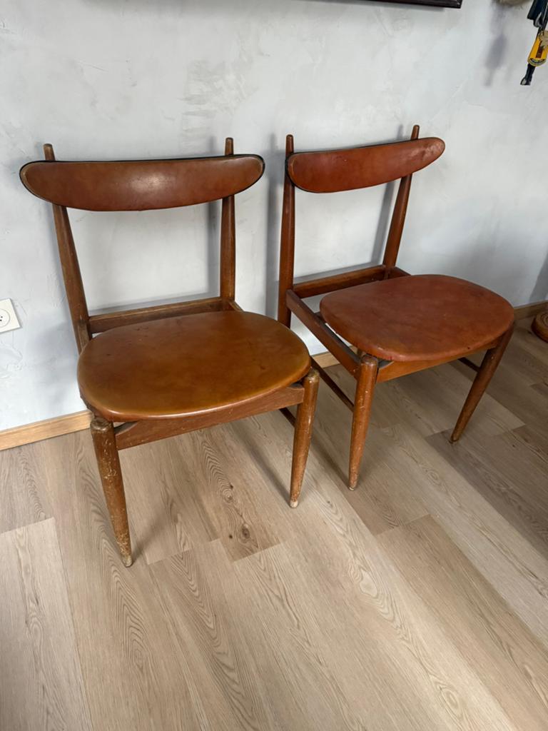 Set Deense houten design stoelen jaren 50-60, Antiek en Kunst, Ophalen