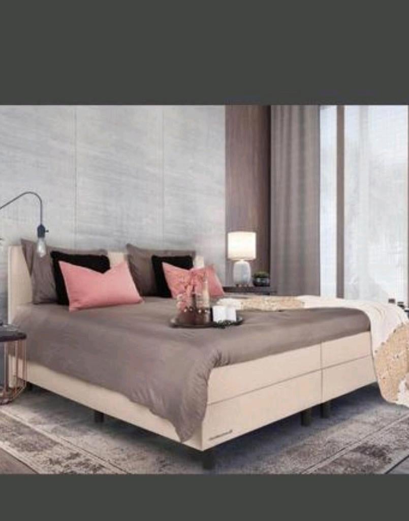 Twijfelaar boxspring met matras 120x200 roze, Ophalen, Overige kleuren, Zo goed als nieuw, Twijfelaar