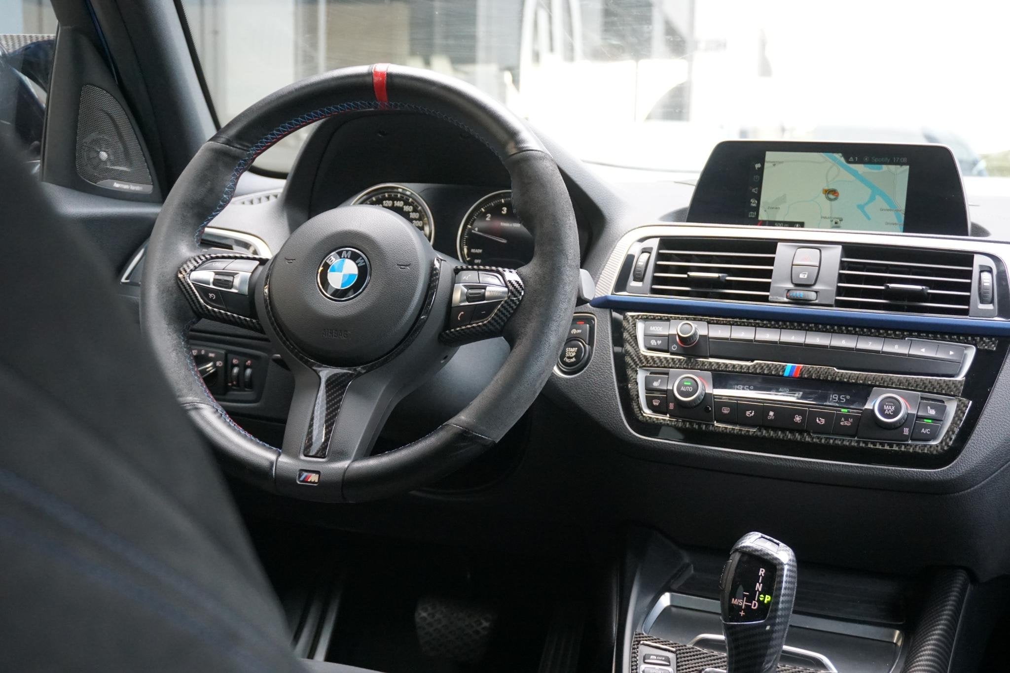 BMW 1-serie 118i High Executive M Sport + CAMERA | HARMAN/KA, Gebruikt, Blauw, Alcantara, Bedrijf