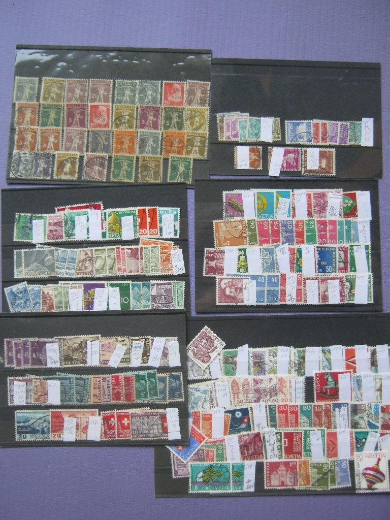 Flinke partij Zwitserland op kaartjes, albumbladen etc., Ophalen of Verzenden, Postfris