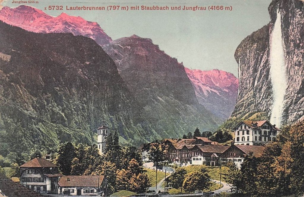 702-477-039 Lauterbrunnen Mit Staubbach Und Jungfrau, Verzenden, Voor 1920, Overig Europa